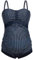Herzmutter Tankini Premamá - Dos Piezas Traje de Baño para Mujeres Embarazadas - Bandeau-Tankini-Set - Tira-Patrón-Puntos - Tallas Grandes - Protección UV 50-7000 (M, Azul-Puntos)