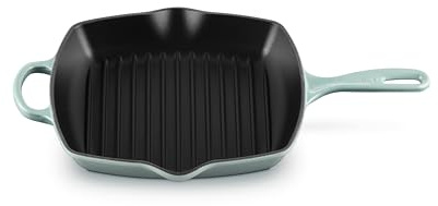 LE CREUSET Signature Gusseisen-Grillpfanne, Quadratisch, 26 cm, Für alle Herdarten inkl. Induktion geeignet, 2,86 kg, Sea Salt