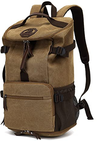 Kalesi Gym Duffle Bag Backpack 4-Way Vintage canvas with Shoes Compartment for travel Sport Hiking laptop (Vintage coffee)