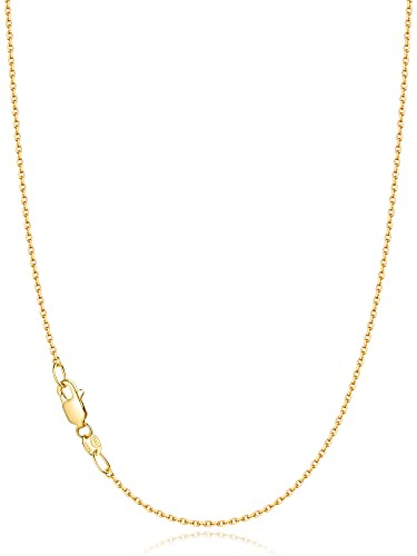 Jewlpire 18k Gold Plated Chain Necklace for Women, 1.1mm Cable Chains 18K Gold Plated Chain for Women Shiny & Sturdy Women's Chains Necklace, 24 Inches
