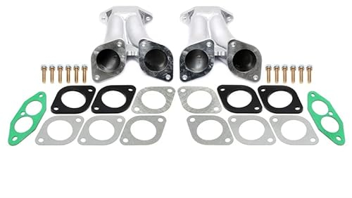 Ansaugbrücke Set 2x Ansaugstutzen 8x Dichtung 4x Isolator 2x Dichtung zum Vergaser 12x Stehbolzen 12x Mutter 12x Sicherungsring für Doppelvergaser Typ 1 Motoren mit Zweikanal-Zylinderköpfen