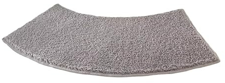 Easnea Quadrant Curved Bath Mat, Microfibre Corner Shower Mats Soft Corner Bath Mat Non Slip Bathtub Carpet Fan Shaped Foot Pads Corner Bath Tub Floor Carpet for Quadrant Shower Stall (Grey)