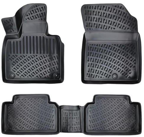 Rizline Passgenau 3D Fussmatten Auto Kompatibel mit Kia Sorento 4.Gen MQ4 ab 2020 Passgenau Gummimatten Auto Zubehör 1. und 2. Reihe TPE Allwetter Geruchlos rutschfest Vorne & Hinten