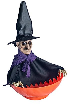 WELLDOER Animierter Halloween-Süßigkeitenschüsselhalter mit schreiendem Totenkopf und Bewegungssensor für Trick OrTreat Gruselige Halloween-Süßigkeitenschale Halloween-Süßigkeitenschale mit