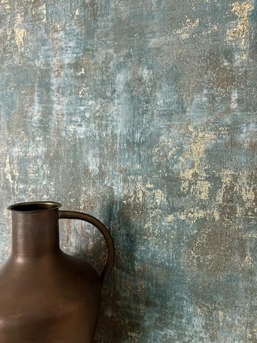 NEWROOM carta da parati Azzurre Gesso Tessuto non Tessuto - Moderno Marrone Oro Calcestruzzo Metallico Industriale