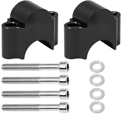 Torretas Manillar 1 Par Abrazadera Montaje Barra Elevadora Manillar Motocicleta Universal, 28mm, 1, 1/8 , 22mm, 7/8 Universal para Kawasaki para Z800 para Z 800 Elevador Manillar Moto(22MM Black)