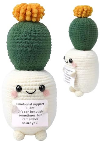 Gvblkq Cactus de Ganchillo, adorables Plantas suculentas Hechas a Mano, Apoyo Emocional Positivo, Adornos Decorativos de Cactus de Ganchillo, decoración de habitación, Oficina y