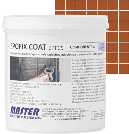 Resina Epossidica per Pavimenti Interni ed Esterni | Vernice Pittura per Piastrelle e Mattonelle Bagno e Cucina, Cemento e Garage | Fino a 12 m² per mano