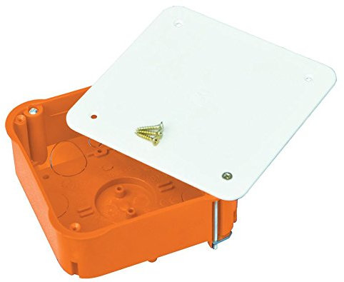 AW-Tools 5er Set Hohlwand-Abzweigkasten mit Deckel 100 x 100mm / Tiefe 40mm Orange