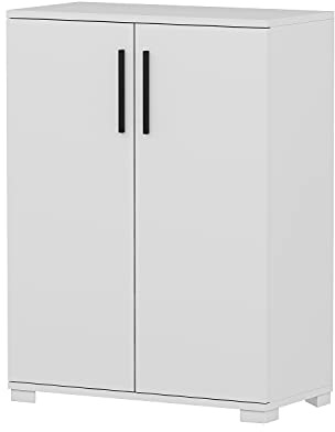 Homidea Lava Mehrzweckschrank – Kommode – Schuhschrank – Küchenschrank – Aufbewahrungsschrank – Badezimmer Schrank – Beistellschrank mit viel Stauraum für Ihren Wohnbereich (Nr.1 Weiß/Weiß)