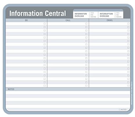 Knock Knock Information Central Paper Mouse Pad, To Do List Notizblock Tear Off Papier Mouse Pad, Info Central (Blau/Grau, Tear Off, 24,1 x 20,3 cm)