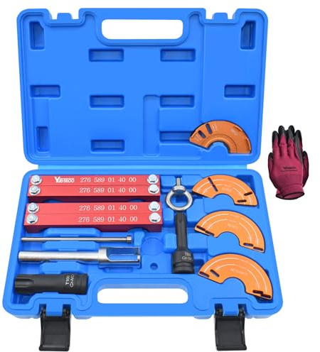 Yuesstloo Engine Alignment Locking Timing Tool Kit with 4PCS Camshaft Adjuster Tool Kit, Compatible with Mercedes Benz M157/M276/M278, T60 & T100 Camshaft Scoket, Fuel Injector Puller