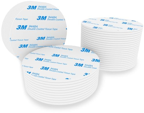 Rusoz Strong Double Sided Sticky Pads Heavy Duty, 40 Pcs White Adhesive Tapes Waterproof Foam PE Pads Self Adhesive Strong Mounting Round 50mm For Home and Car Decorations