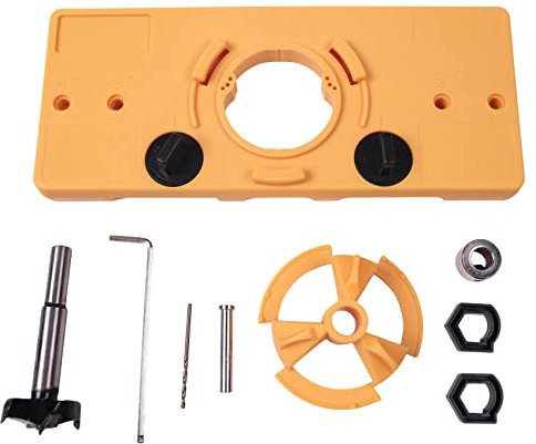 iFutniew Juego de guía de taladro de bisagra estilo copa de 35 mm, plantilla de agujero de puerta para