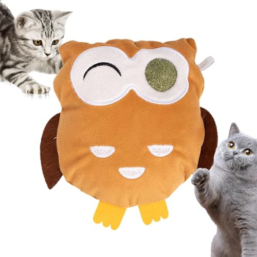 Uozonit Interaktives Plüschtier für Katzen, Beißspielzeug für Katzen, Kauspielzeug für Katzen, beruhigendes Plüschtier, bissfest, interaktives Spielzeug für Kätzchen, interaktives Spielzeug