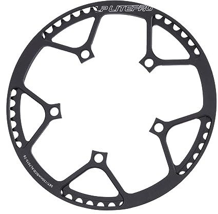 YLME Fahrrad Kettenblatt, 45T 47T 53T 58T Faltrad Kettenblatt Mit Schutzabdeckung, 130 BCD Single Disc Narrow Wide Kettenblatt Für Single Speed ​​Rennräder Und BMX Fahrräder,Schwarz,58T