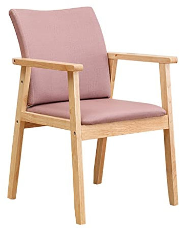 Silla de comedor moderna de madera maciza, asiento cómodo para dormitorio, hotel, salón y comedor, color cereza, tamaño estándar, muebles elegantes para uso doméstico y comercial