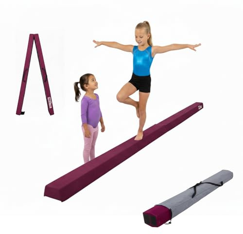 TRUTZHOLM Klappbarer Schwebebalken 240 cm | klappbar auf 120 cm | Eva-Turnbalken mit Vliesbezug inkl. Tragetasche | Balancierbalken, Turnen für Zuhause