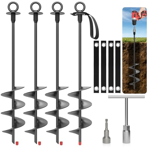Aischens 45cm Anclajes de Suelo Resistente de Acero Inoxidable 4 Unidades