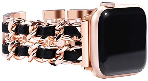 NewWays Kompatibel mit Apple Watch Edelstahl Armband 38mm 40mm 41mm 42mm 46mm 45mm 44mm,Damen Metall Ersatzarmbänder für iWatch SE Series 10/9/8/7/6/5/4/3/2/1