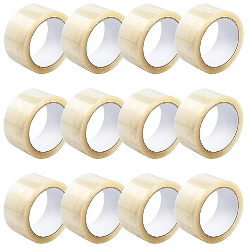 eurofolin Paket-Klebeband transparent leise 12 Rollen, 50mm x 66m | Klebeband leise abrollend, Extra starkes Packband, Universalklebeband transparent leise, Kleberolle für Umzugs-Karton