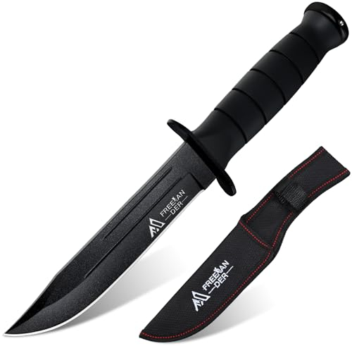Freelander Coltello da Caccia a Lama Fissa, 5Cr13 Coltello da Sopravvivenza, Coltello da Esterno con Fodero, Coltelli da Boscaglia per il Campeggio