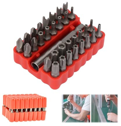 Kit de Puntas de Destornillador Huecas 33 en 1 con Caja juego de desarmadores Puntas de Tornillo de Estrella Hexagonal de Acero Al Cromo Vanadio juego de Juegos Schroevendraaierbitsets