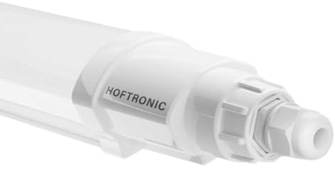 HOFTRONIC - Q-Series Réglette LED 60cm - IP65 extérieur étanche - 18W 2160 Lumens - 6500K blanc froid - IK08 - Connectable rapide - pour Sous-sol, Garage, et l'entrepôt - Lampe Fluorescente