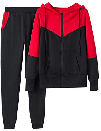 MJGkhiy Tuta Donna Completa Offerte Cappuccio e Pantalone Due Pezzi Curvy Fitness Tracksuit Tuta Taglie Forti Tute da Ginnastica 2 Pezzi Felpa Con Zip Per Corsa Tute Donna Cotone Leggere