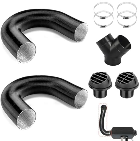 Spetsbst diesel parkeringsvärmare tillbehör 75 mm Y-rör set bil värmerör rör varmluftsutsläpp ventilationsslang clips set parkeringsvärmare tillbehör luftutloppsset