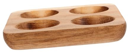 Vassoio per Uova Quadrato a 4 Scomparti in Legno Marrone | Cucina e Frigorifero, Organizzazione Ordinata, Uso Domestico, Stile Elegante, Resistente e Antiurto
