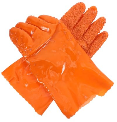 SHINEOFI Gemüsehandschuhe aus PVC mit Anti Rutsch Funktion und Schälnoppen Kartoffelhandschuhe zum Schälen von Gemüse in Küche Zufällige Farbe