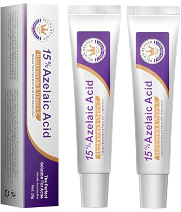 KAFZEL Crema Antiacné con 15% de ácido azelaico,Regula la Producción de Sebo de la piel y la limpia en Profundidad, 20 g(B, 2 pieza)