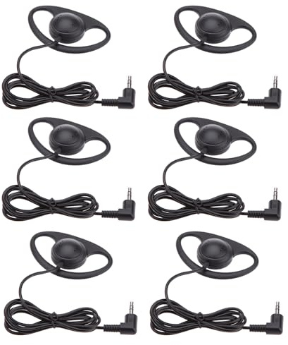 Jectse Casque Mono-Oreille, Casque Mono Léger avec Coussin d'oreille Souple et Prise 3,5 Mm en Forme de L, pour Guide Touristique de Jeu de Centre D'appels Cours en Ligne (6PCS)