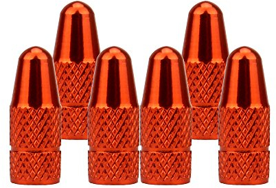 SENZEAL 6 Pezzi Tappo Valvola della Lega di Alluminio Tappi Ruote Bici Tappo Valvola Presta per Bicicletta Francese Bici Tappi per Pneumatici Arancione