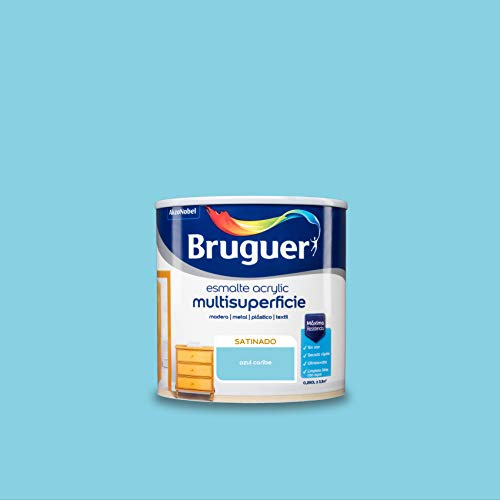 Bruguer Acrylic Multisuperficie Esmalte al agua Satinado Azul Caribe 250 ml