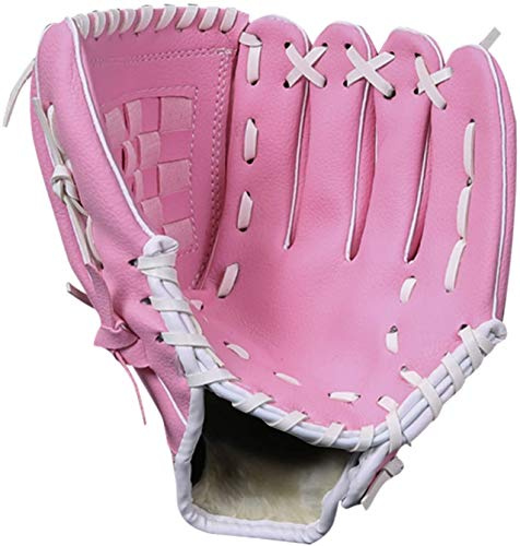 ZYYRSS Gant de Baseball pour Enfants/Jeunes/Adultes, Gants de Softball, Gants de frappeur de Sport Gant en Cuir PU Main Gauche, Lancer à Droite (Rose, 10,5 Pouces)