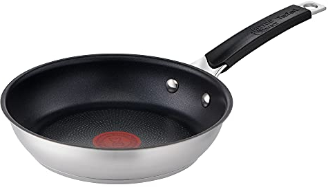 Tefal Jamie Oliver by Bratpfanne 20 cm, Antihaft, Induktion, Edelstahl, Genieteter Griff mit Silikoneinlage, Thermo-Signal, Langlebig, E51202AZ