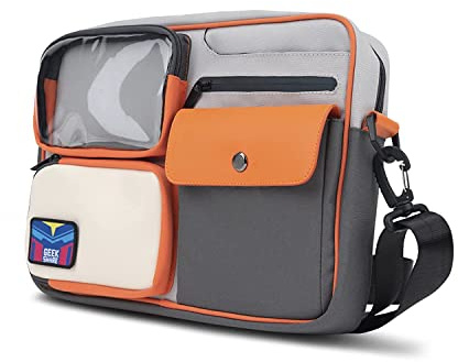 GeekShare Multifunctional Switch/OLED Travel Carrying Case-Color Contrast Vintage Messenger Bag Compatible with Switch-Portable Storage Bag