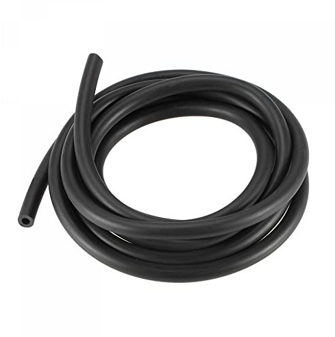 sourcing map 1/8 x 1/4 5ft Black Rubber Lubricant Tubing Oil Resistant Plastic Tubing for Oil Hose, Water Tube, 3mm x 6mm