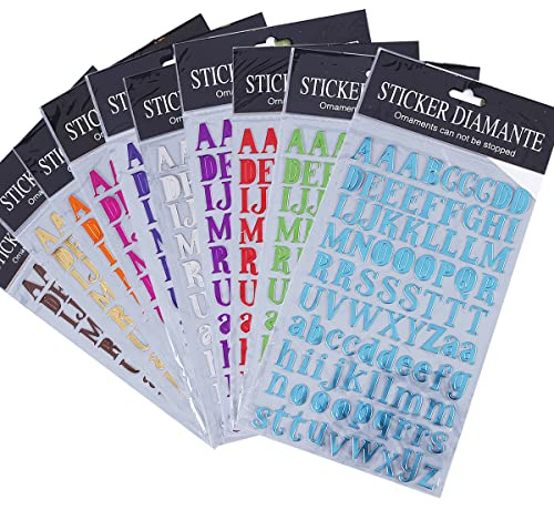 ZOOMPIL 10 Blatt Buchstaben Aufkleber Selbstklebend 10 Farbe Buchstaben Stickers, Alphabet Stickers für Grußkarten Sammelalbum Fotoalbum Tagebuch Handbuch Basteln Deko