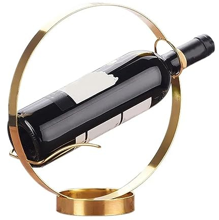 JISADER Porte-Bouteille en Métal,Casier à Vin,Étagère à Vin,Porte-Bouteilles de Vin Moderne,Support pour Bouteille de Vin,Range Bouteilles pour Cuisine,Décoration de La Maison,24.5x9.5x26.5cm