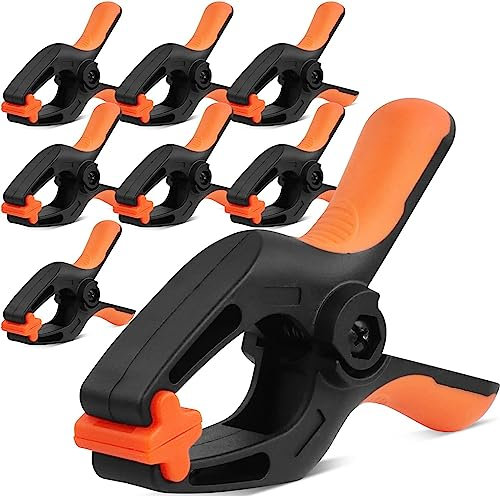 BRIMIX 8 pc juego de pinzas multiuso de carpinteria 5 pulgadas, abrazadera clips de sujeción con mordaza giratoria para madera