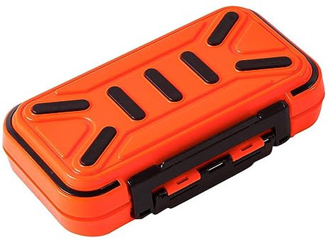 1 Stück Kleines Orange Angelkoffer Tackle Box, Wasserdichter Angelzubehör Box Organizer mit Doppelverschluss-Design für Angelhaken, Schmuckperlen, Ohrringe, Schlüssel