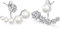 Asymmetrische Perlen-Zirkonia-Ohrringe - 925 Sterling Silber Ohrnadel für Frauen und Mädchen, Ungewöhnliche Kristall Ohrstecker Unter dem Ohr, Perlen Geschenke für Damen