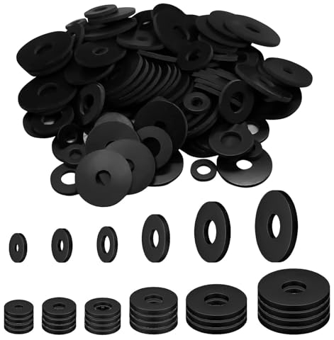 MisFun Kit di 120 Rondelle in Gomma Piatte, Guarnizioni per Cuscinetti Antivibranti, Elettrodomestici, Rubinetti, Viti e Bulloni