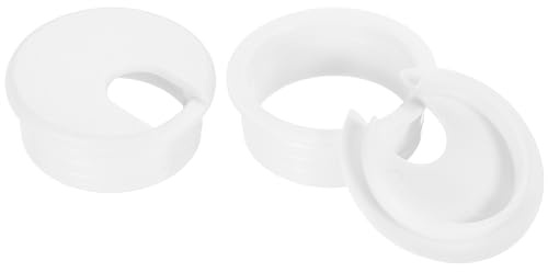 QUARKZMAN Kabellochabdeckung, 2 Stück 45 mm/1-3/4 Zoll ABS-Schreibtischkabel-Draht-Kabeltülle-Lochabdeckung für Büro-Computer-Schreibtisch-Draht-Organizer, weiß