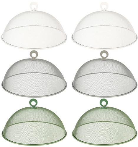URBNLIVING Große runde Metallgitter-Lebensmittelabdeckungen, ideal zum Schutz von Kuchen und Gerichten im Freien, wiederverwendbar, Lebensmittelsicherheit und Frische für Picknicks und Versammlungen,