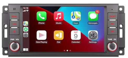 per Jeep Wrangler JK Compass Patriot/Chrysler/Dodge RAM Charger, 7 pollici Touch Screen Stereo Wireless CarPlay Andriod Auto Ricevitore Auto con Bluetooth Mirror Link FM RDS