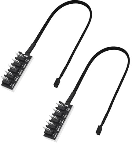 zoerbufan 2 Pcs PWM Fan Hub, 4 Pines PWM Fan Hub, Computadora CPU/Estuche Ventilador Multi Splitter Conector Cable Adaptador para Computadora 12V 3-Pin 4-Pin Pin